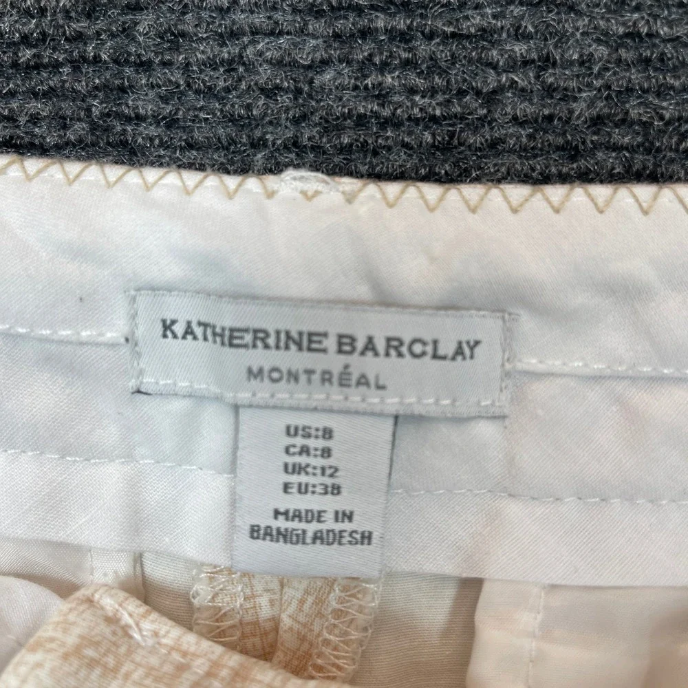 Katherine Barclay Shorts Womens 8 Tan Crosshatch Bermuda Career Casual Preppy